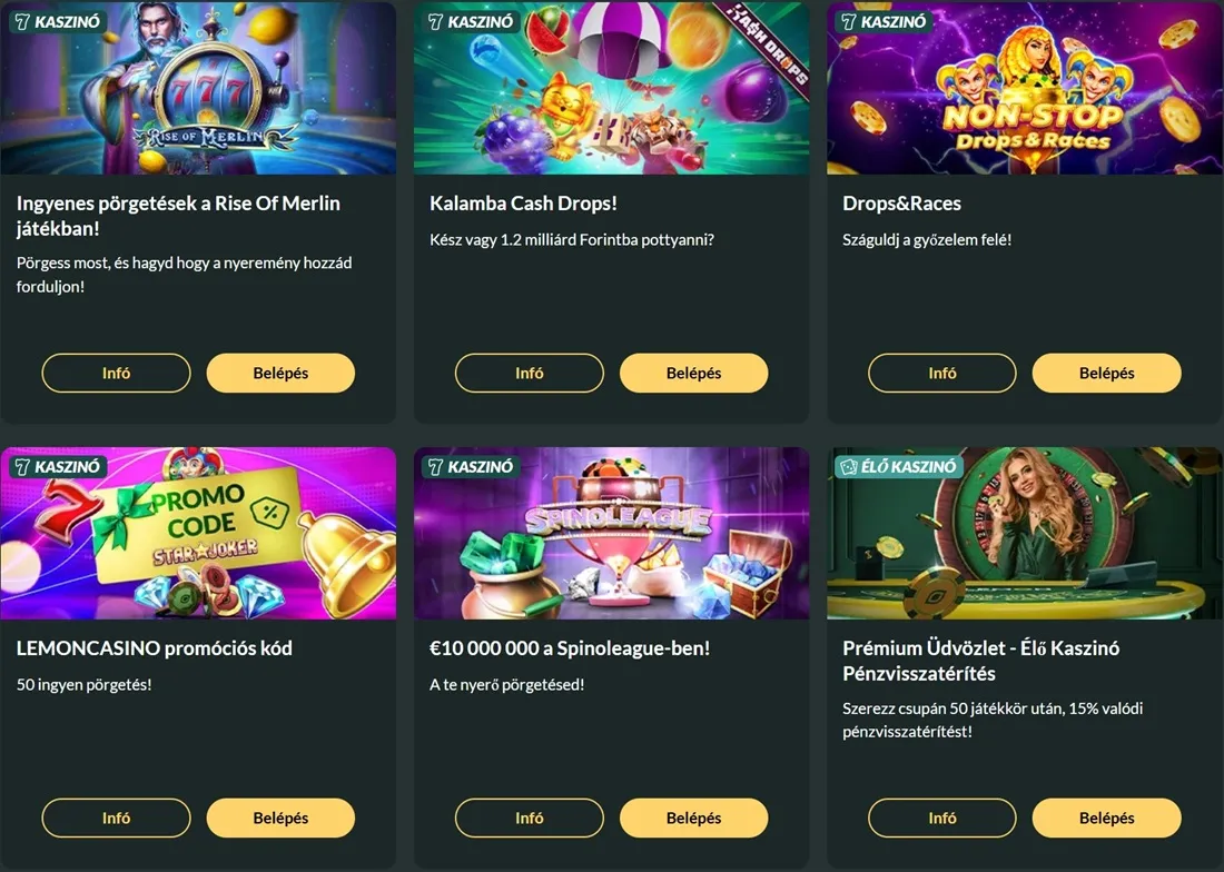 Lemon Casino bónuszok